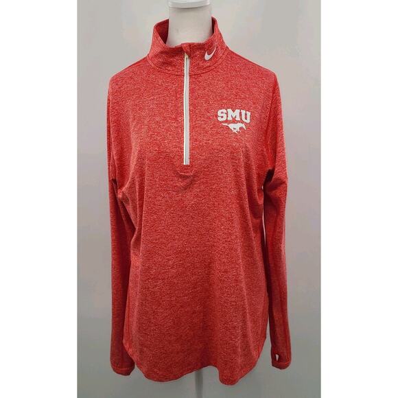Southern Methodist SMU Mustangs Nike Women 1/2 Zip Pullover Red XL Nike Dri- Fit - Picture 1 of 12